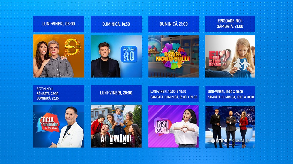 emisiunile postului de televiziune Kanal d