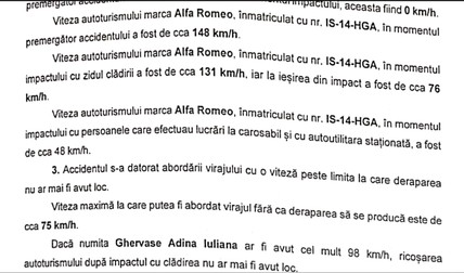 Extras din expertiza accidentului. Foto: Gândul