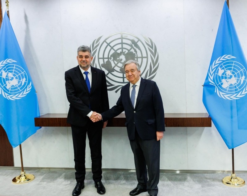 Marcel Ciolacu, după o întâlnire cu secretarul general al ONU: „România iubește pacea. Dar ne dorim o pace care să nu răsplătească agresorii”