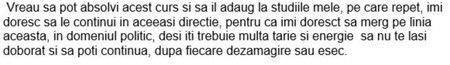 Extras din eseul depus de Mirela Furtună | Sursa: pressone.ro
