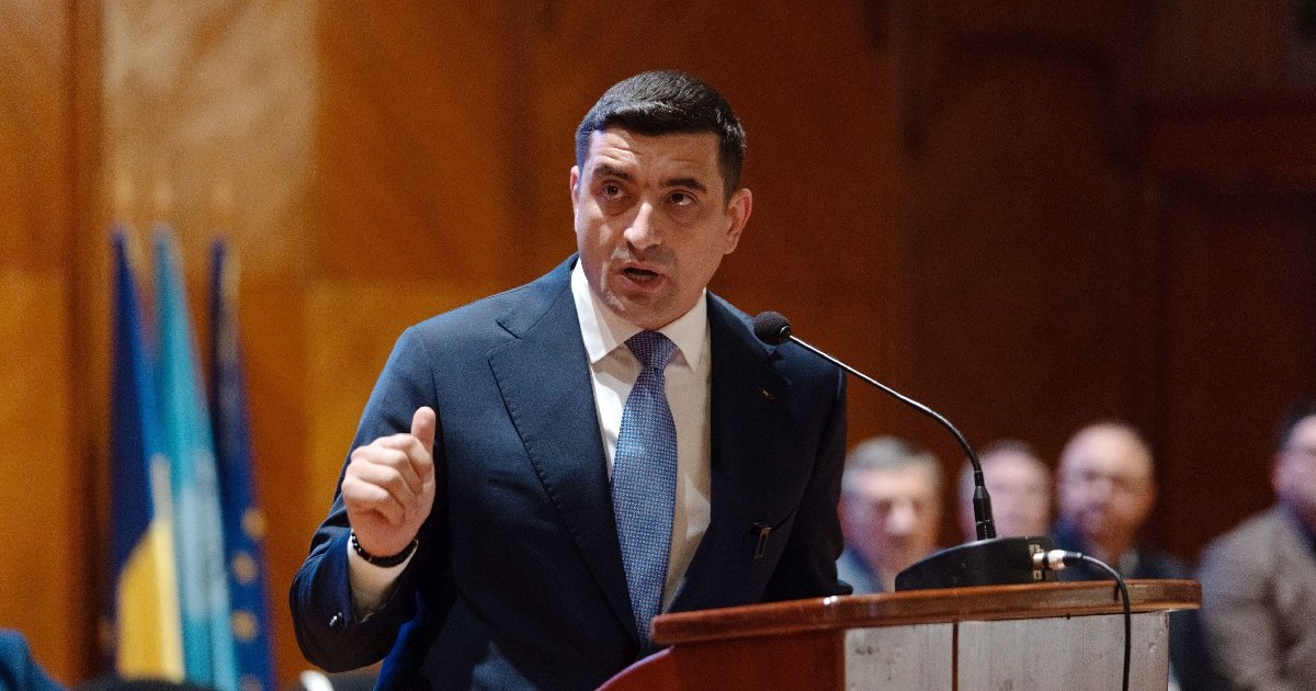 George Simion, candidat al Aliantei pentru Unirea Romanilor la alegerile prezidentiale, participa la cel de-al 13-lea Congres al Confederatiei sindicale, organizat de Blocul National Sindical, la Palatul Parlamentului, la Palatul Parlamentului, miercuri, 7 mai 2025.
