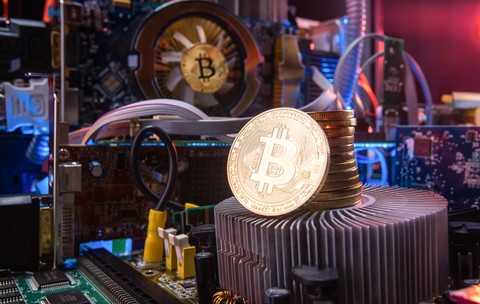 Concept,Of,Computer,Circuit,Computer,Board,For,Bitcoin,Mining.,Devices