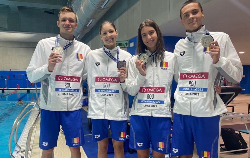 David Popovici, argint cu ștafeta mixtă de 4x100 m liber a României. Vlad Stancu, bronz la 800 m liber