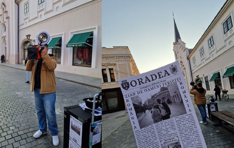 Un adolescent din Ucraina „oferă amintiri” turiștilor din Oradea: „Chiar e de poveste...”