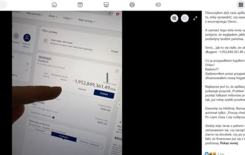 Un bărbat din Polonia s-a trezit cu o datorie de 462.000.000 de euro în cont: „Ce am făcut, am cumpărat o fregată?”