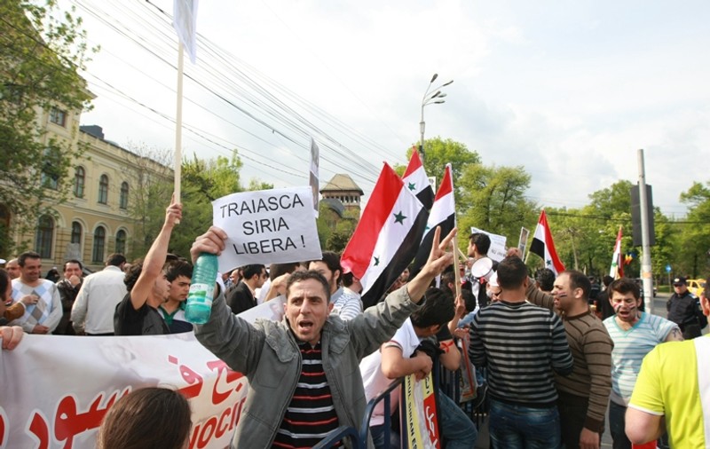 Sirienii au protestat ieri la Bucureşti
