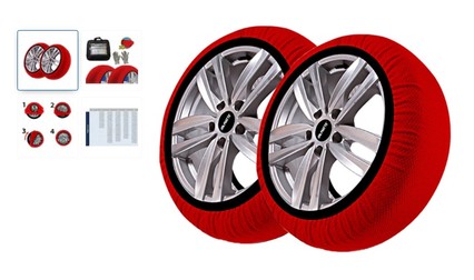 Set 2 buc lanțuri textile 3D pentru zăpadă, 100% tracțiune mărimea L