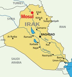 Orașul Mosul, aflat în nordul Irakului