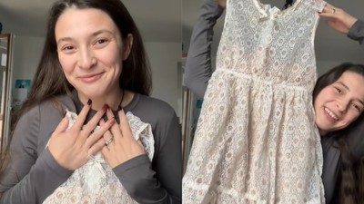 tanara casatorit rochia alba dantela serbare gradinita