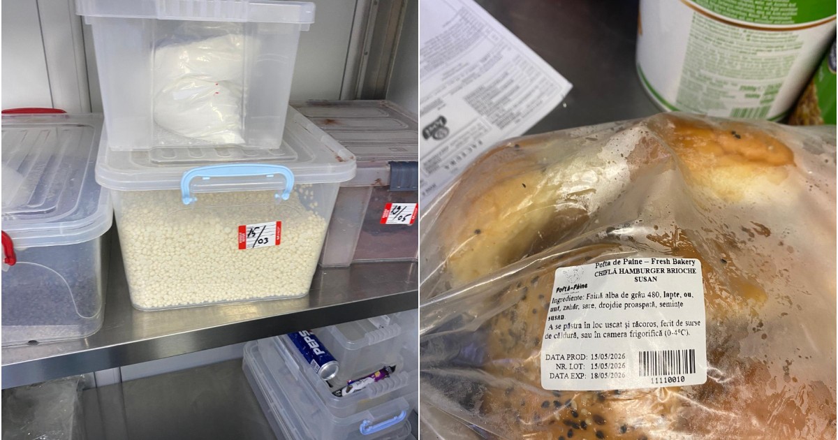 Inspectorii au descoperit produse alimentare depozitate în condiții necorespunzătoare, unele dintre ele fiind expirate și fără etichete clare de identificare. În timpul controlului au fost găsite inclusiv produse de panificație expirate și recipiente cu ingrediente păstrate necorespunzător în spațiile de depozitare.