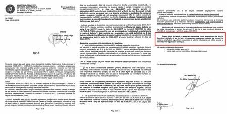 Raport al unei misiuni de control al Serviciului de Audit Intern al Ministerului Sănătății