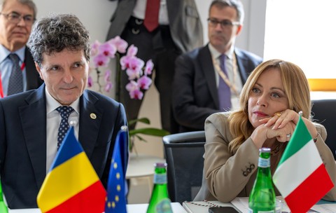 Nicușor Dan și Georgia Meloni la un eveniment european FOTO Presidency