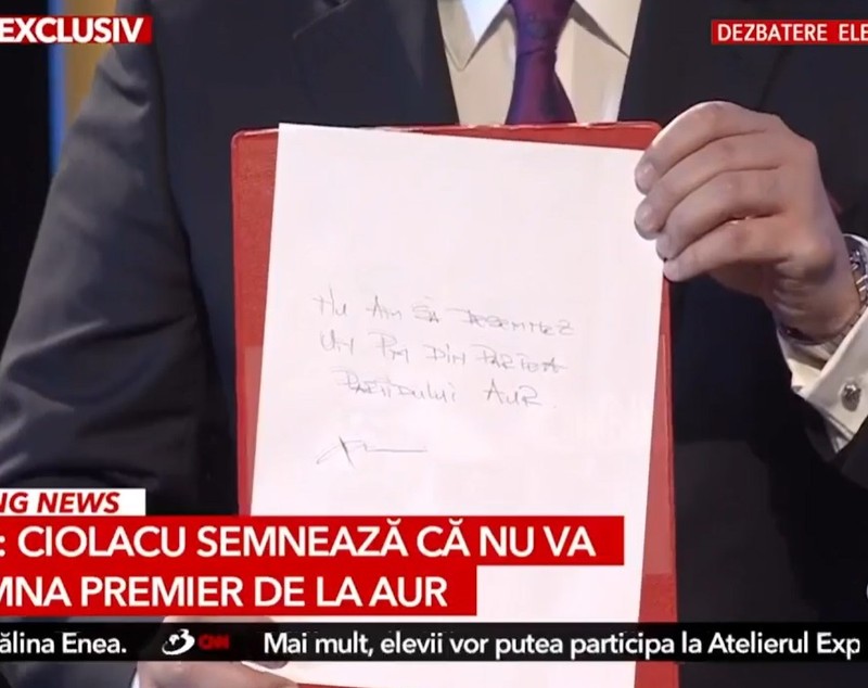 Marcel Ciolacu, pus de Mihai Gâdea să semneze în fața lui că nu va desemna premier de la AUR, dacă va fi președinte