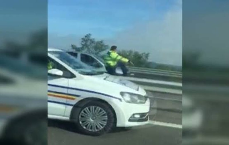 Un șofer a circulat pe contrasens pe Autostrada București – Pitești. Un polițist a sărit să-l oprească