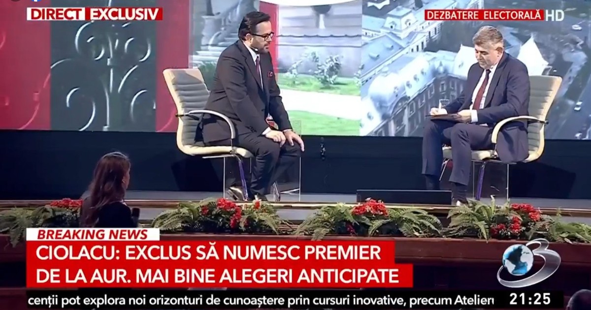 Marcel Ciolacu a scris pe coala de hârtie în fața lui Mihai Gâdea că nu va desemna un premier de la AUR