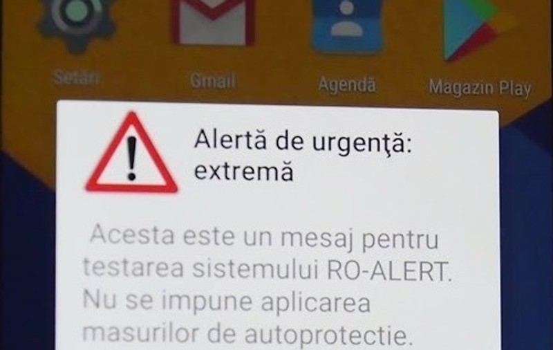 Sistemul RO-ALERT va fi testat din nou astăzi. Care este intervalul în care vor fi trimise mesaje de avertizare