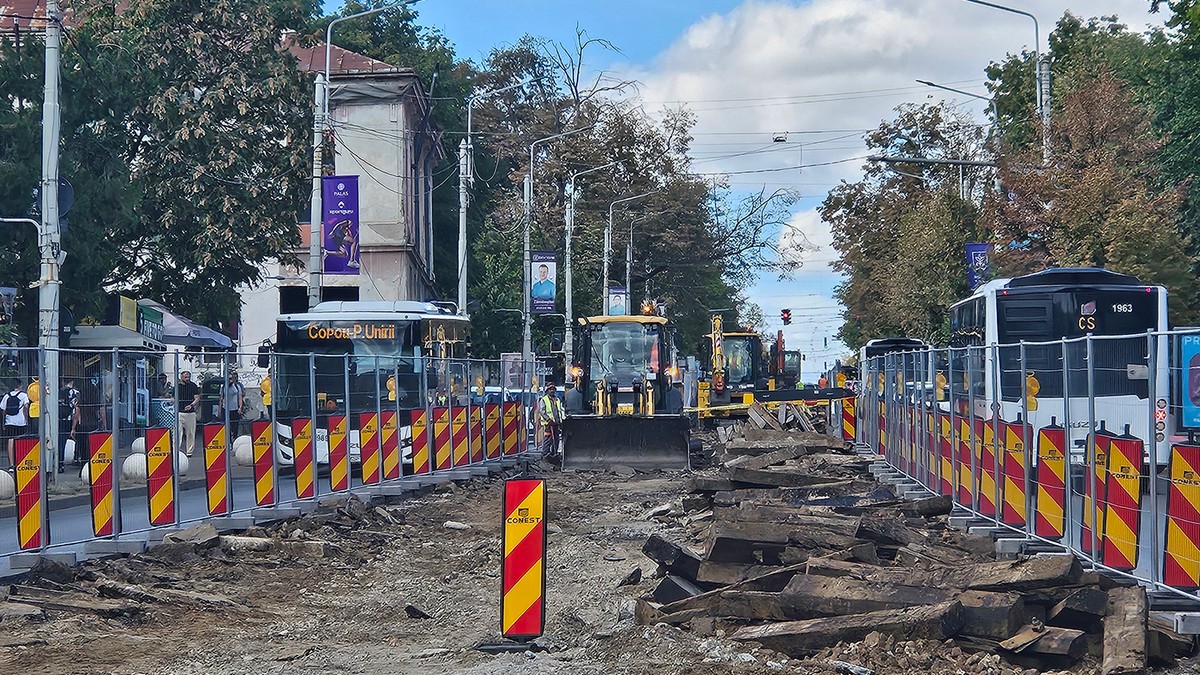 O strada in reparatie