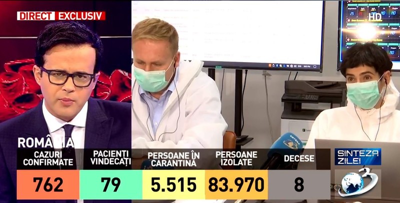 Victor Costache, cu mască și în combinezon, la Antena 3