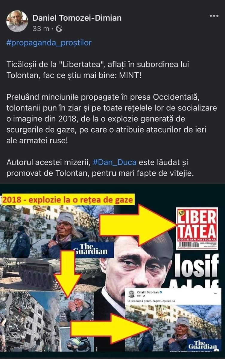 Mesaj al unui cont de Facebook care acuză Libertatea. Dan Tomozei este persoană reală, expert al secţiei de limbă română - Radio China Internaţional