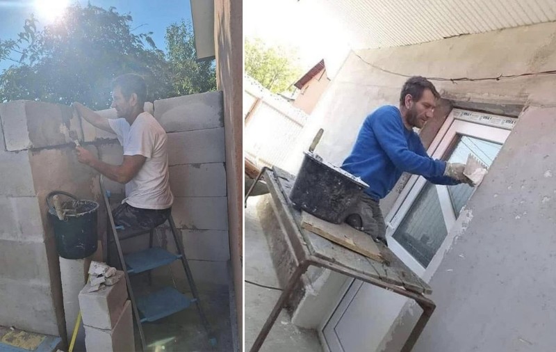 Bărbatul din Cluj care nu are o mână și picioarele, dar muncește să-și termine casa: „Nu cerșesc, vreau să muncesc”