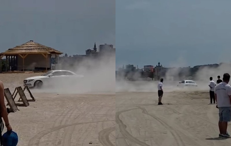 Ce amendă a primit un bărbat care făcea drifturi pe plajă la Constanța
