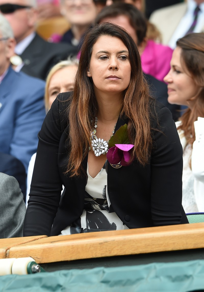 epa04300254 2013 champion Marion Bartoli of France in the Royal Box on Centre Court prior to the women's singles final of the Wimbledon Championships at the All England Lawn Tennis Club, in London, Britain, 05 July 2014. EPA/ANDY RAIN