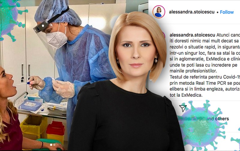 Prezentatoare de știri și influencer pe bani! Alessandra Stoicescu face publicitate mascată la teste COVID!