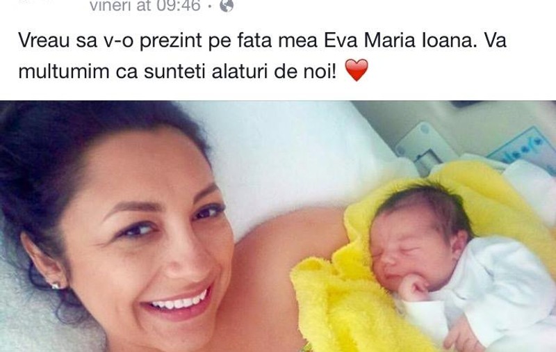 MĂRUŢĂ şi ANDRA, RECORDURI PE FACEBOOK după naşterea Evei Maria. MILIOANE DE OAMENI AU VĂZUT ACESTE FOTOGRAFII