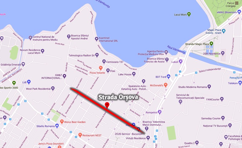 Strada Orșova leagă Șoseaua Virtuții de marginea Bucureștiului