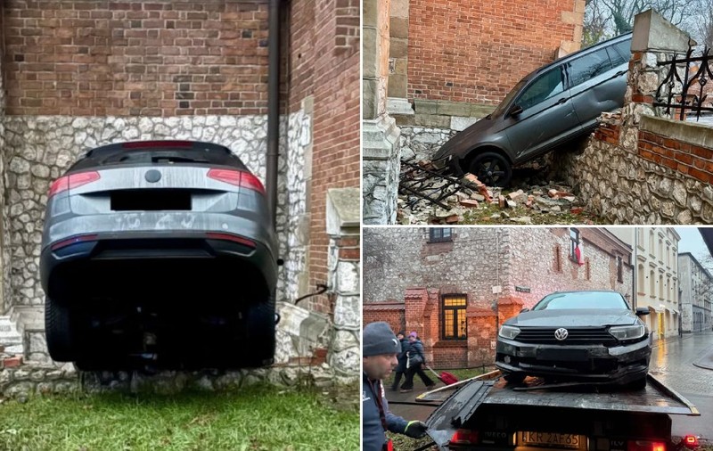 Un șofer beat a intrat cu un Volkswagen într-o biserică veche de 700 de ani, iar polițiștii l-au așteptat să se trezească