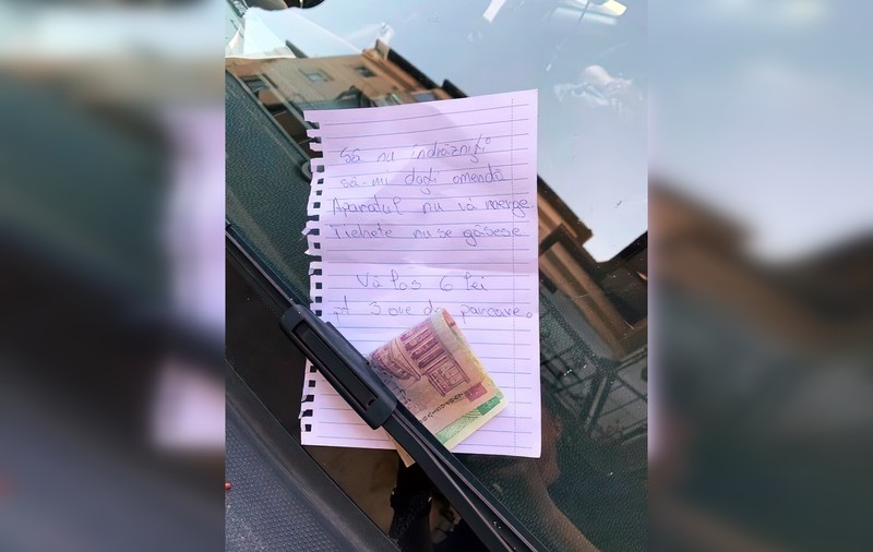 Gestul făcut de un șofer din Ploiești, care nu a putut să plătească parcarea la aparatul de taxare