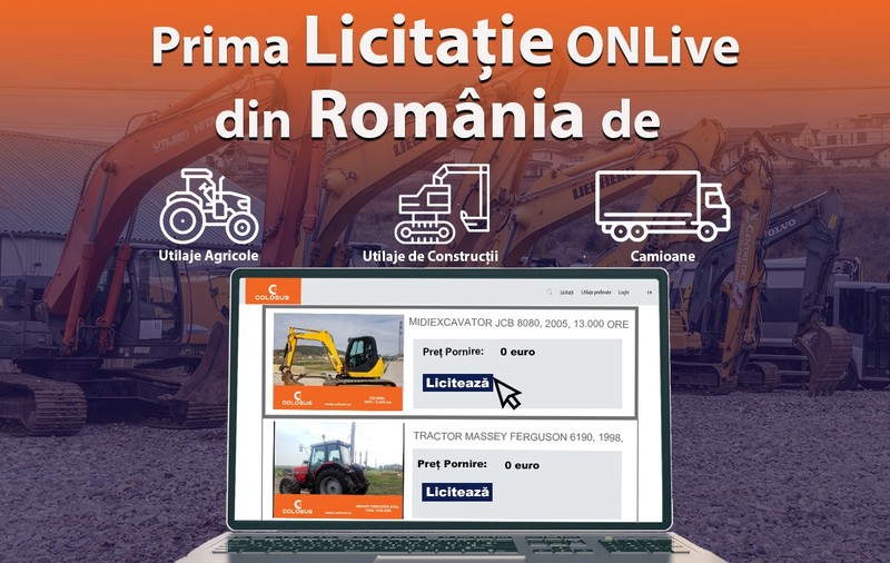 (Publicitate) Cum puteți alege prețul pe care sunteți dispus să îl plătiți pentru un utilaj? Cum puteti achizitiona cu ajutorul primei Licitatie de Utilaje OnLive din Romania?