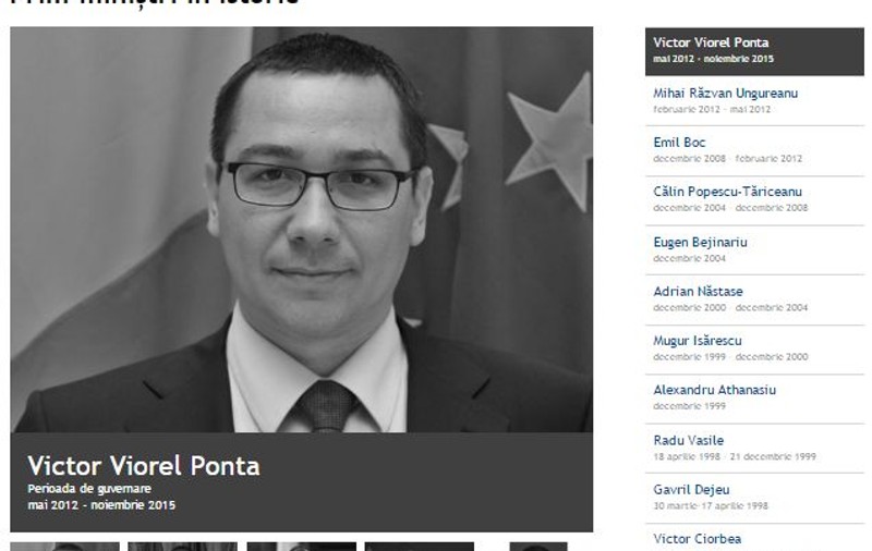 Dacian Cioloș a „dispărut” de pe site-ul Guvernului. Victor Ponta apare ca ultimul prim-ministru