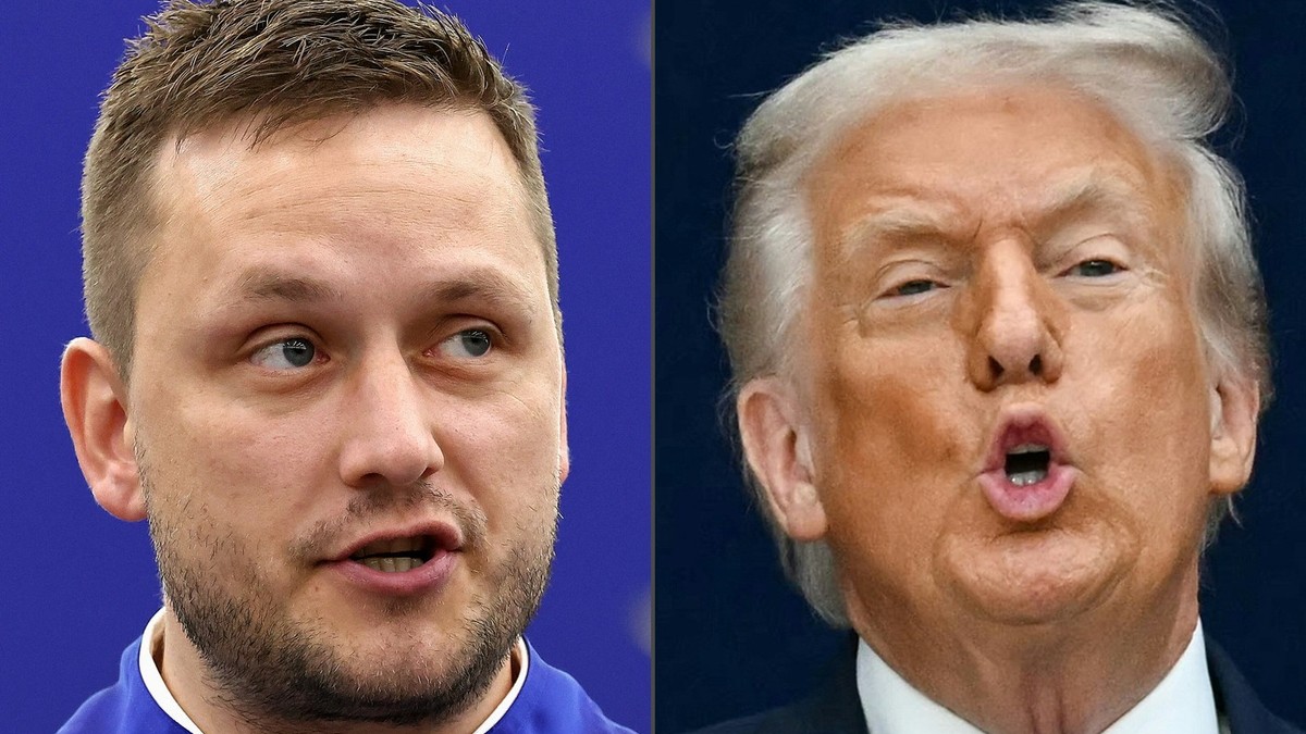 Colaj cu Jens-Frederik Nielsen, premierul Groenlandei (stânga), și președintele american Donald Trump Foto: Profimedia