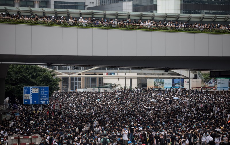 Protest masiv în Hong Kong față de legea extrădării | FOTO