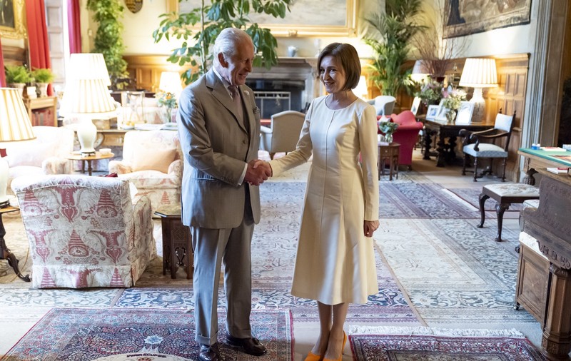 Maia Sandu, oaspetele regelui Charles al III-lea: „Mulțumesc Majestății Sale pentru primirea călduroasă” 