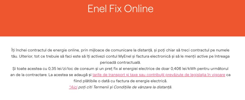 Oferta din aplicația MyEnel