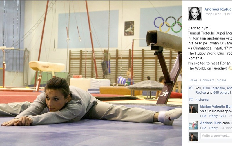 Andreea Răducan s-a reapucat de gimnastică! Campioana se pregătește de întâlnirea cu Ronan O'Gara