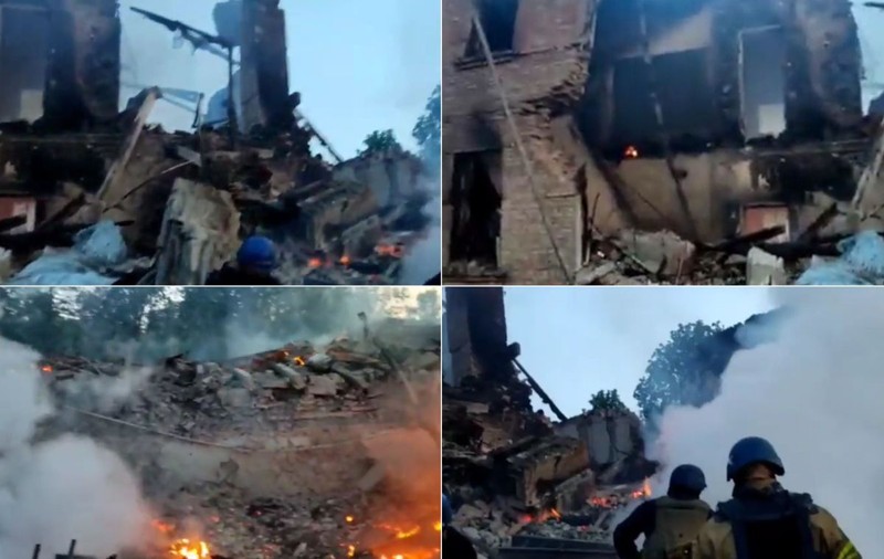 VIDEO. N-a mai rămas nimic din școala bombardată de ruși la Bilohorivka. Cei 60 de oameni prinși sub dărâmături „sunt probabil morți”, spun oficialii ucraineni