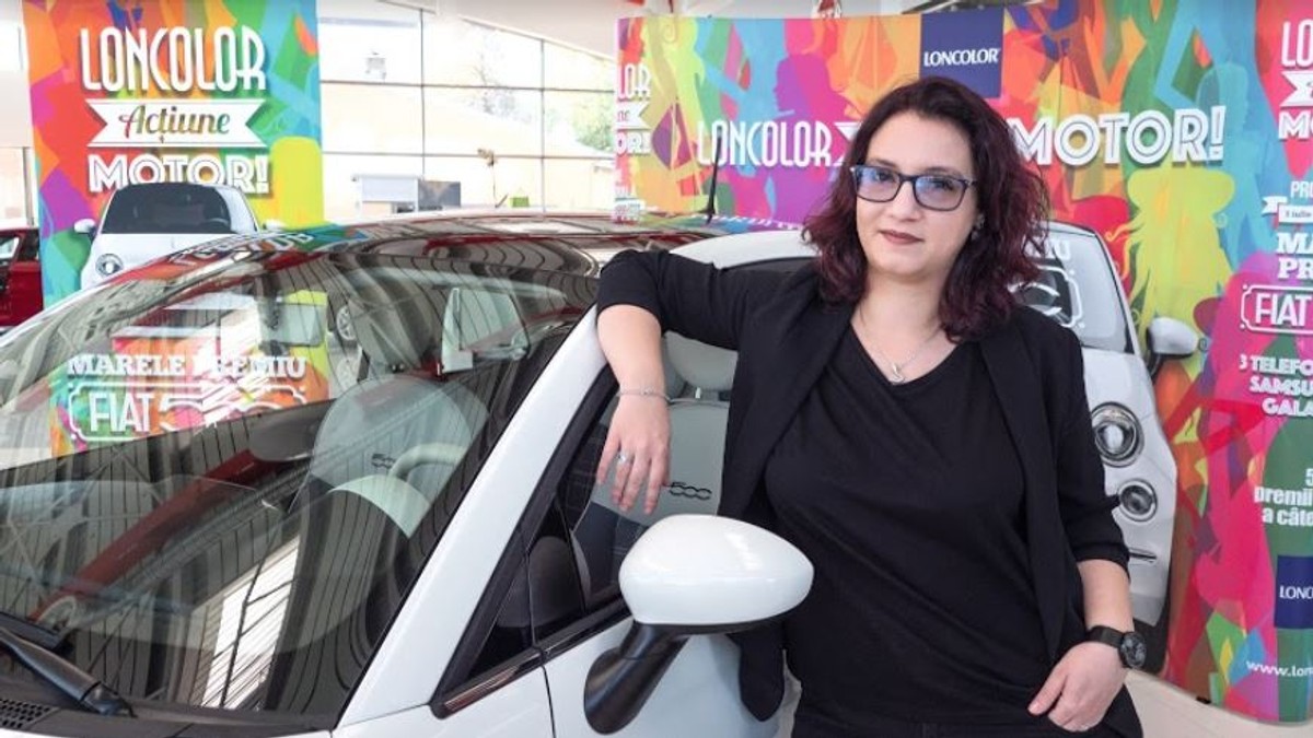 Andreea Bărbulescu (29 de ani), din București, a câștigst un Fiat 500 de la Loncolor