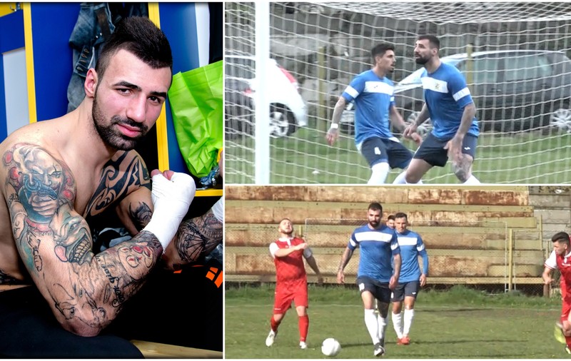„Ibra de Băicoi”. Luptătorul Bogdan Stoica s-a apucat de fotbal și trage pentru promovare. Fente a la Ronaldo și călcâie ca Ibrahimovic