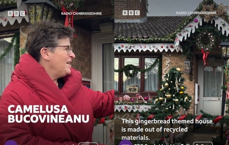 O româncă din Anglia a ajuns în topul BBC al decorațiunilor de Crăciun. „Hansel și Gretel se pot muta acolo"