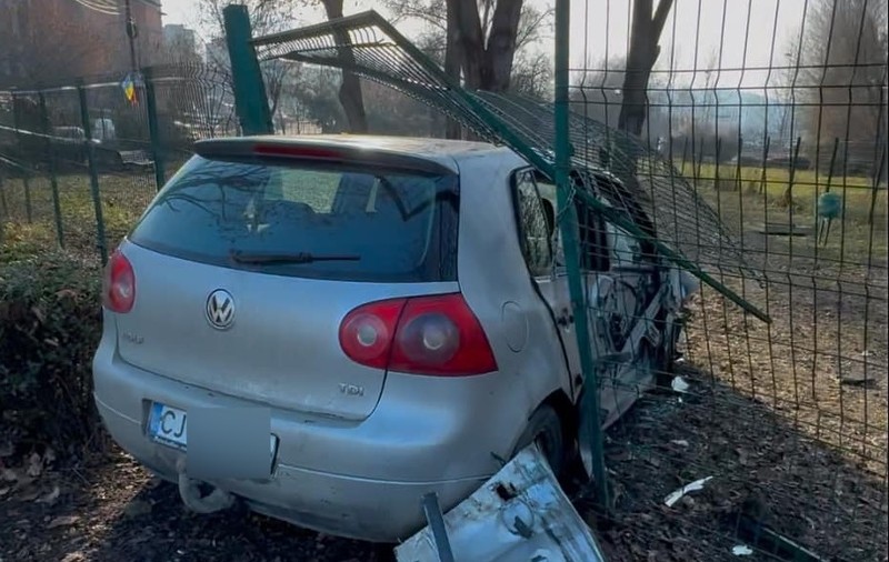 Un șofer a intrat în gardul unui țarc pentru câini, la Cluj-Napoca: „Ăsta e Golf Terrier”