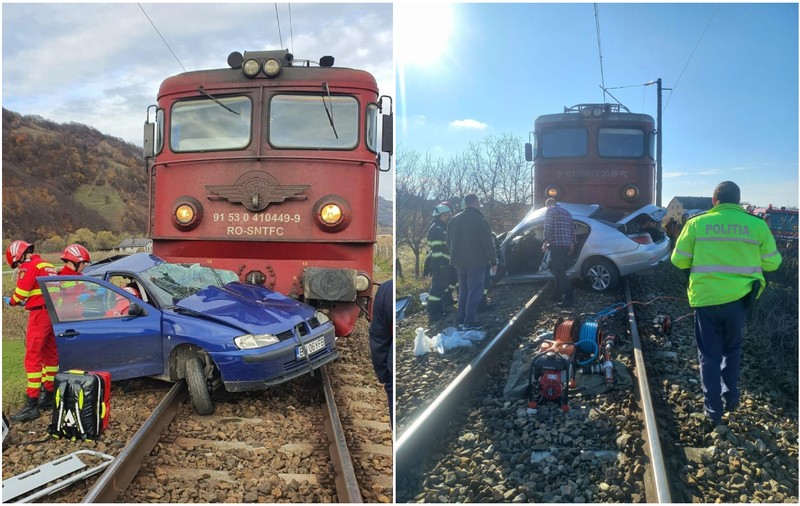 Un mecanic de locomotivă a lovit cu trenul două mașini, în 5 zile, în Bistrița. Un șofer a murit, al doilea e în comă