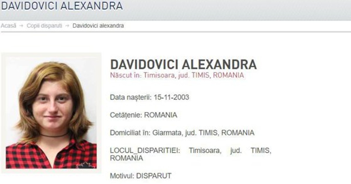 O adolescentă din Timiș a dispărut de miercuri. A plecat spre școală și nu a mai fost văzută