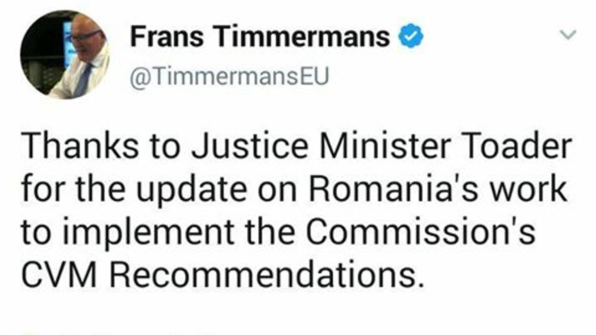 Ce i-a cerut Timmermans ministrului Tudorel Toader