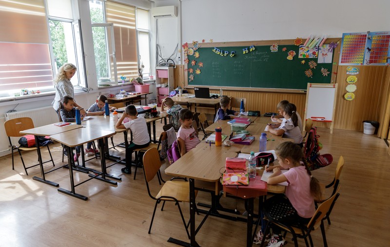 Prima zi de școală pentru copiii refugiați în România. Visul unui băiat de clasa întâi: „Vreau să fiu președintele Ucrainei”
