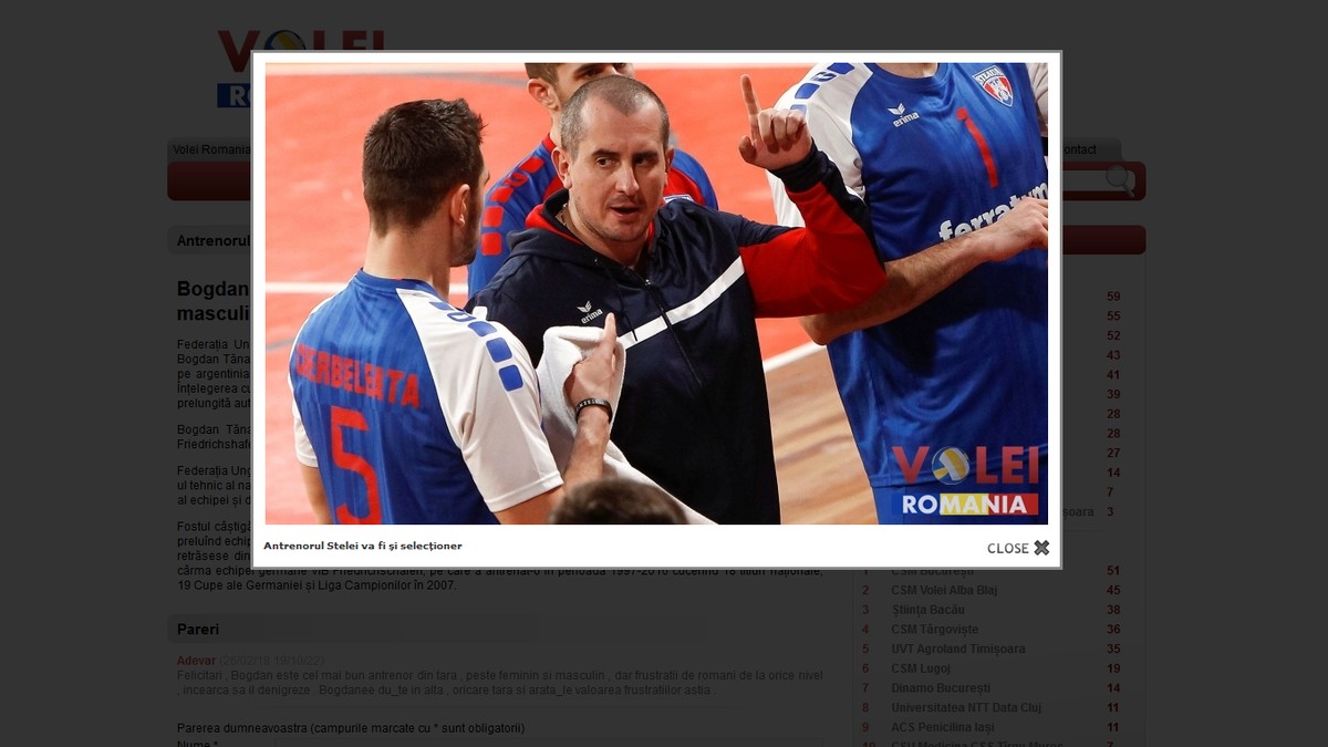 Stelistul Bogdan Tănase, antrenorul naționalei de volei a Ungariei