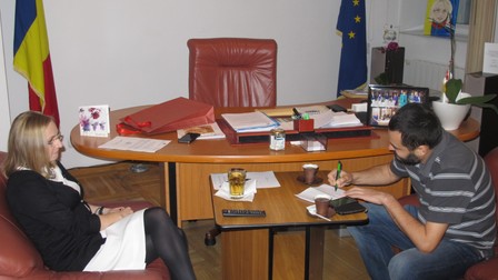 Reporterul Sorin Ion și ministrul Sportului.