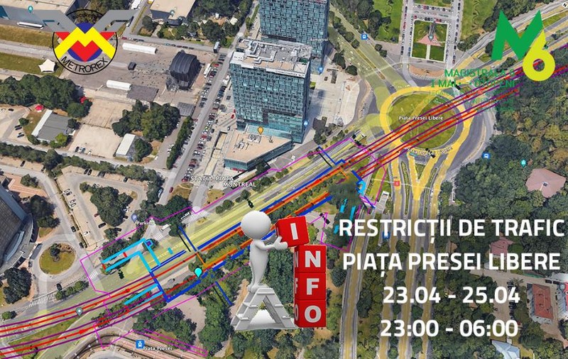 Accesul în Pasajul Piaţa Presei Libere, restricţionat până joi dimineaţă. Metrorex anunţă lucrări la Magistrala 6
